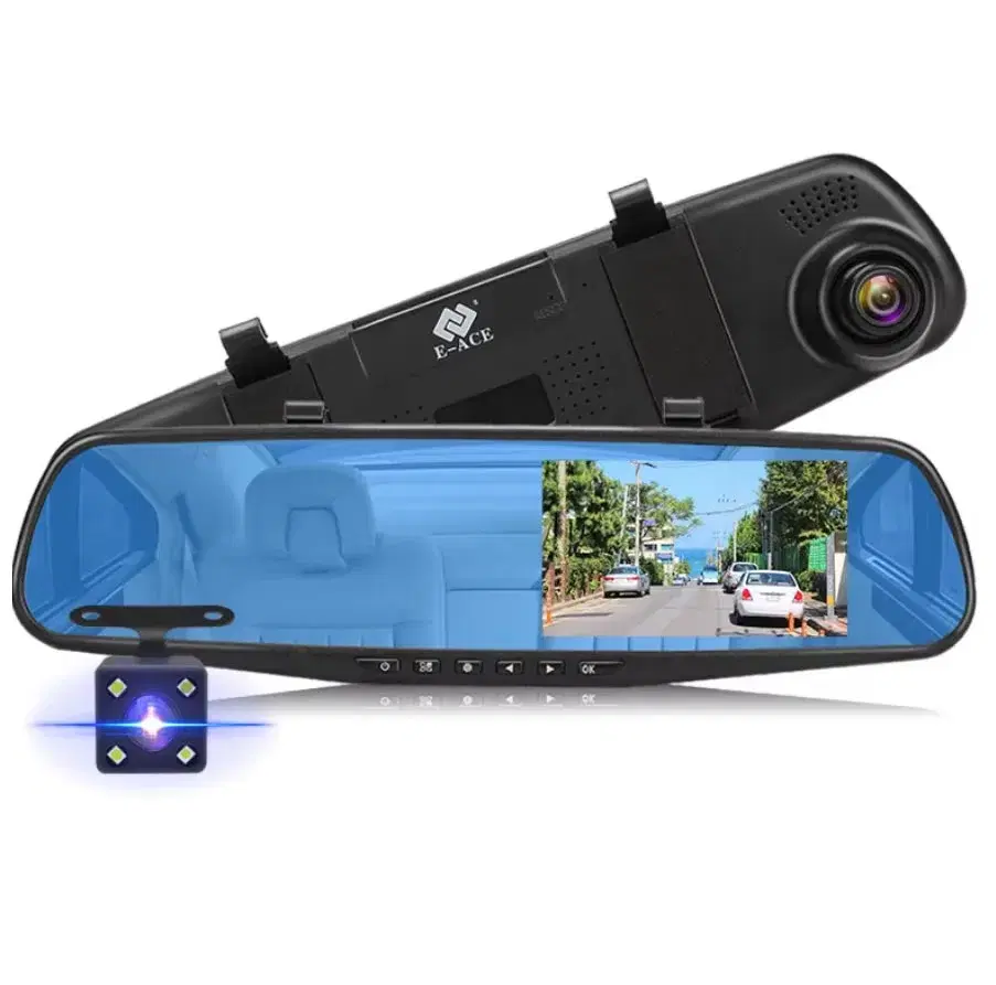 Espejo Retrovisor Carro Cámara Frontal Retroceso Fullhd 1080