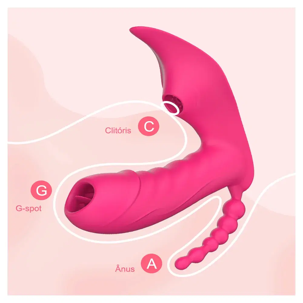 Consolador Vibrador 3 En 1 Con Bluetooth Para Mujer Succion