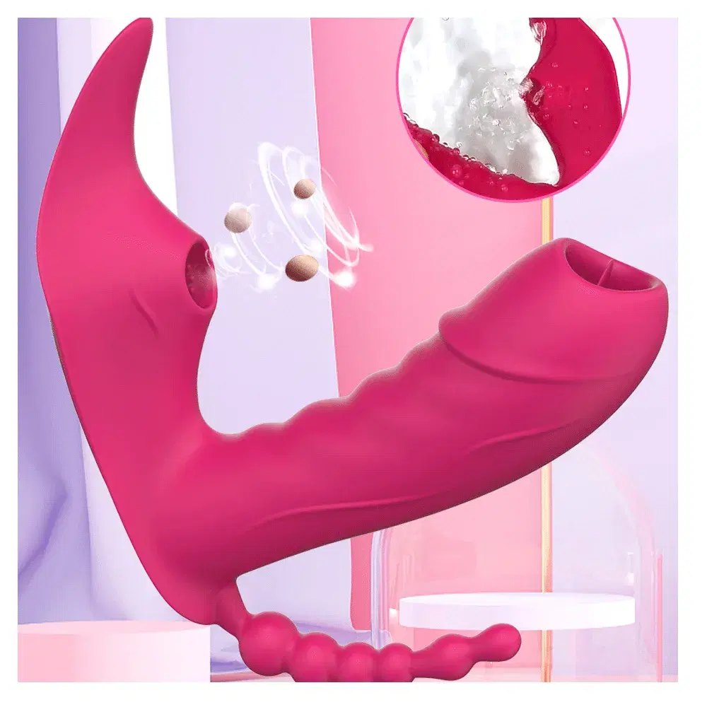 Consolador Vibrador 3 En 1 Con Bluetooth Para Mujer Succion
