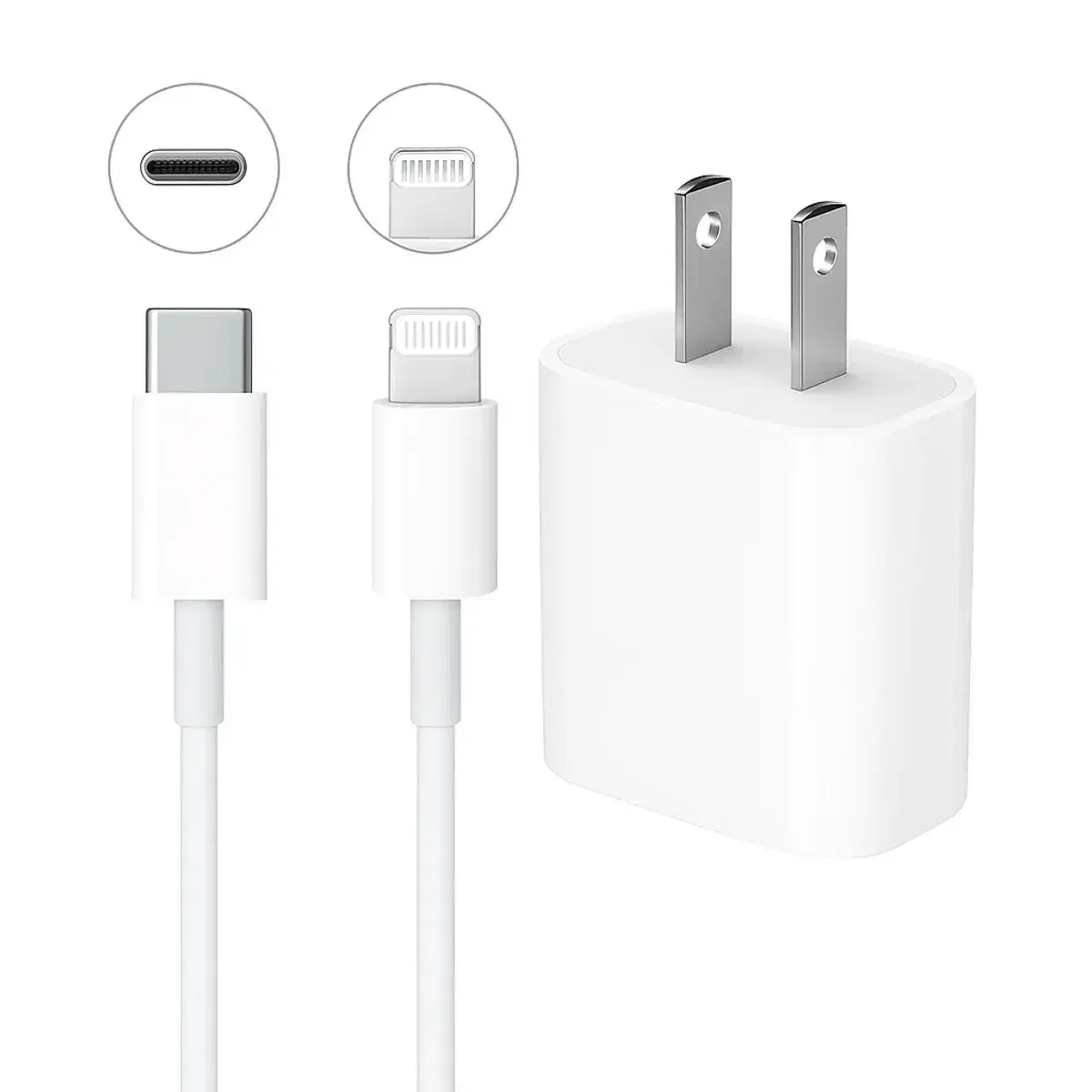 Cargador 20w Carga Rápida Para Lightning + Cable Tipo C
