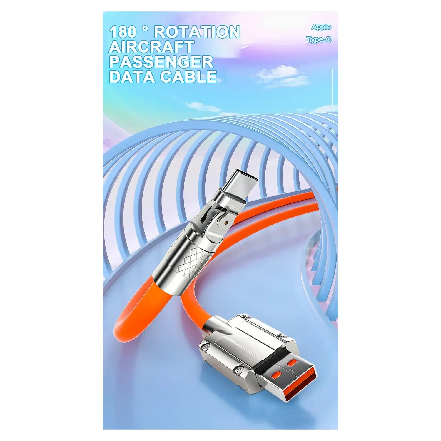 Cable De Carga Tipo C 120w 180 Giratoria Línea De Carga Ultra