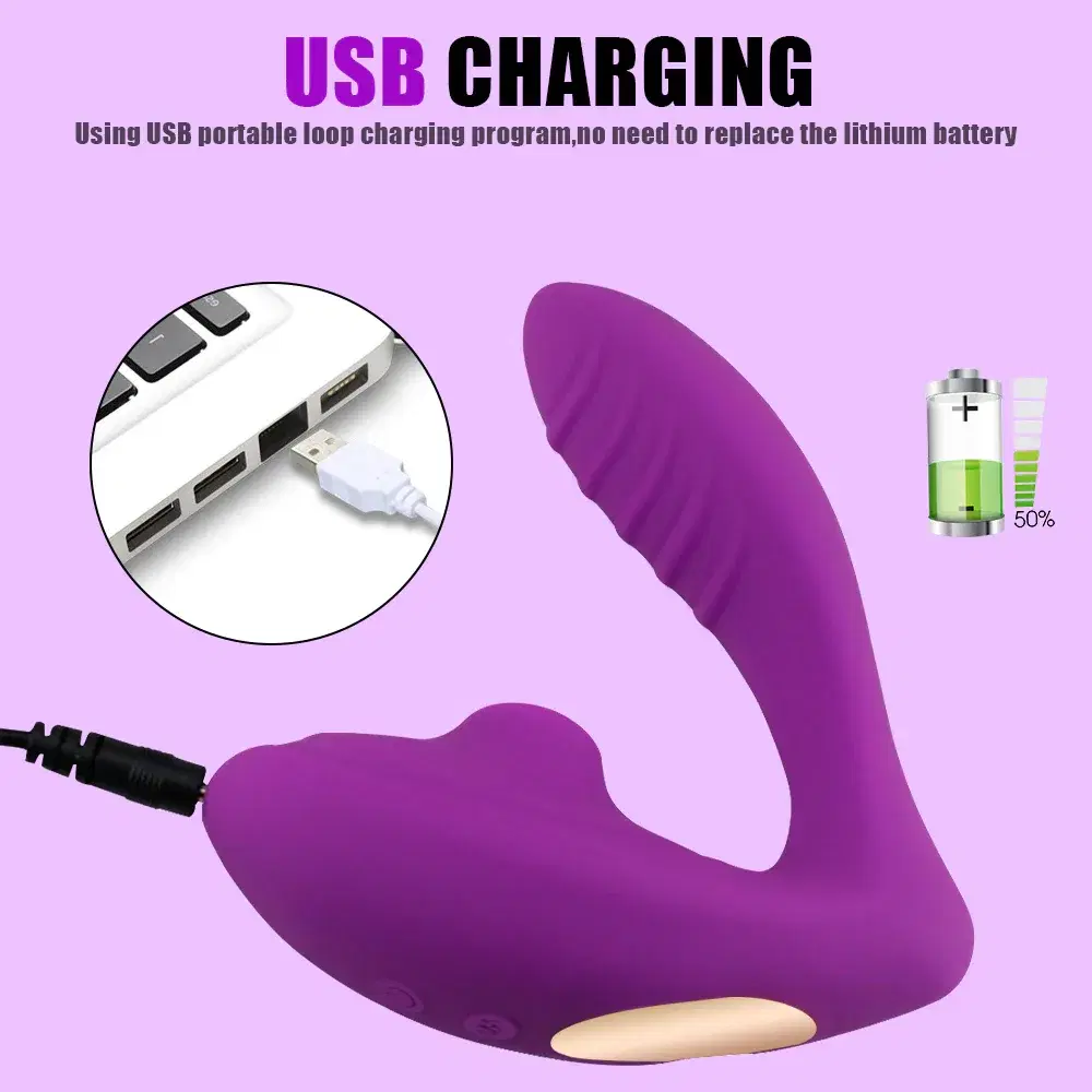 Vibrador Con Succión Del Clítoris Y Estimulador Del Punto G Color Violeta
