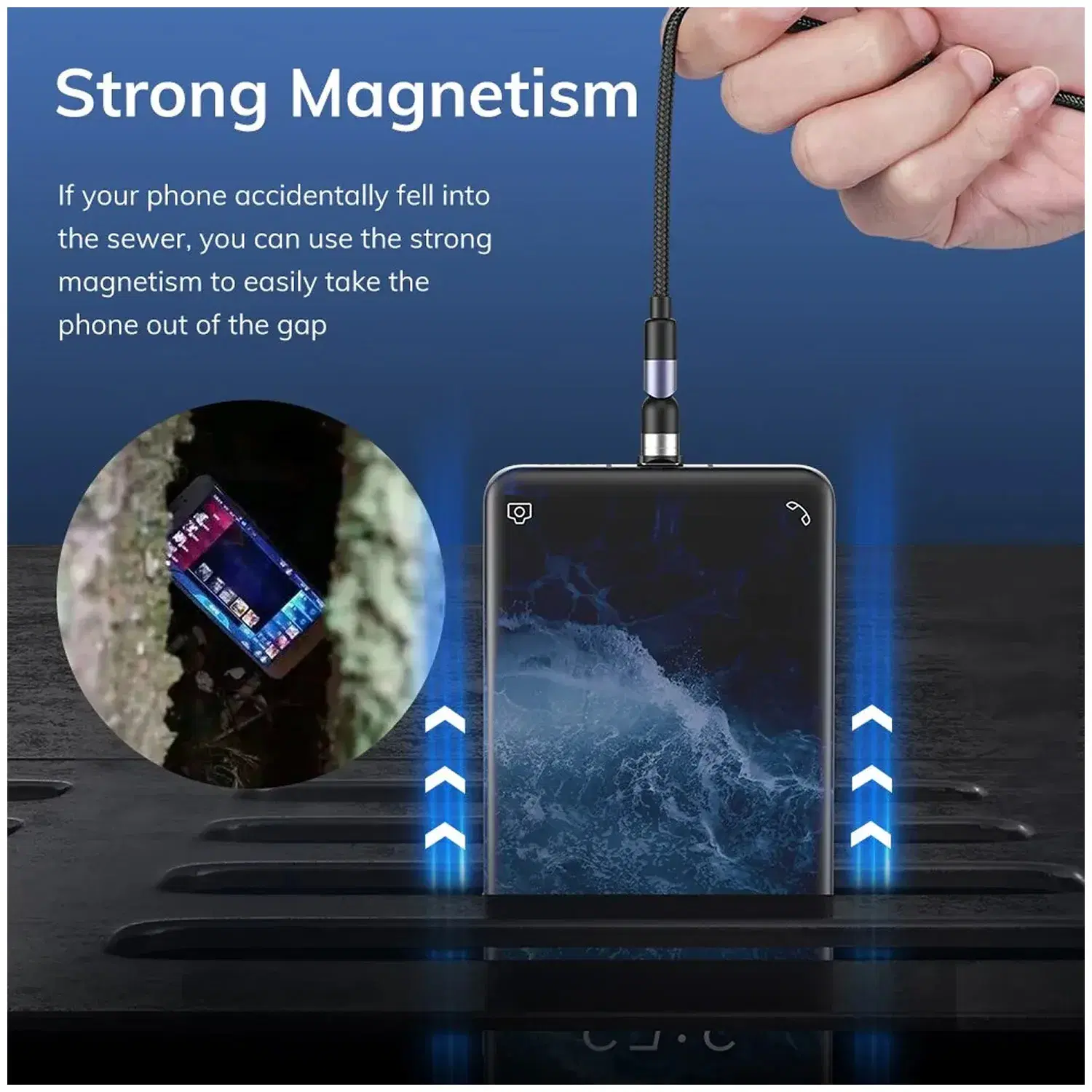 Cable De Carga Magnética 3 En 1, Auto Usb / Tipo C / Tipo Ip