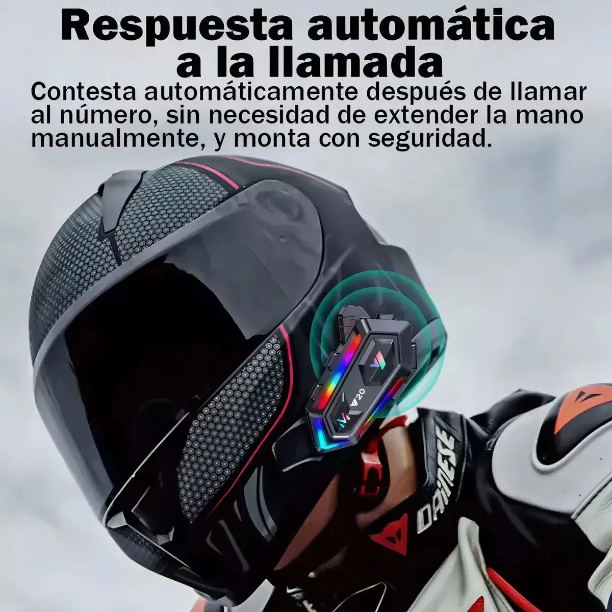 Audífonos Casco Moto Wohingo Y20 Bluetooth 5.3 Impermeables Ipx6 Blando