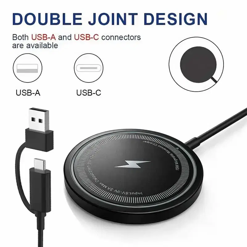 Cargador Inalambrico Magnetico 15w Para Iphone Cable Usb-c