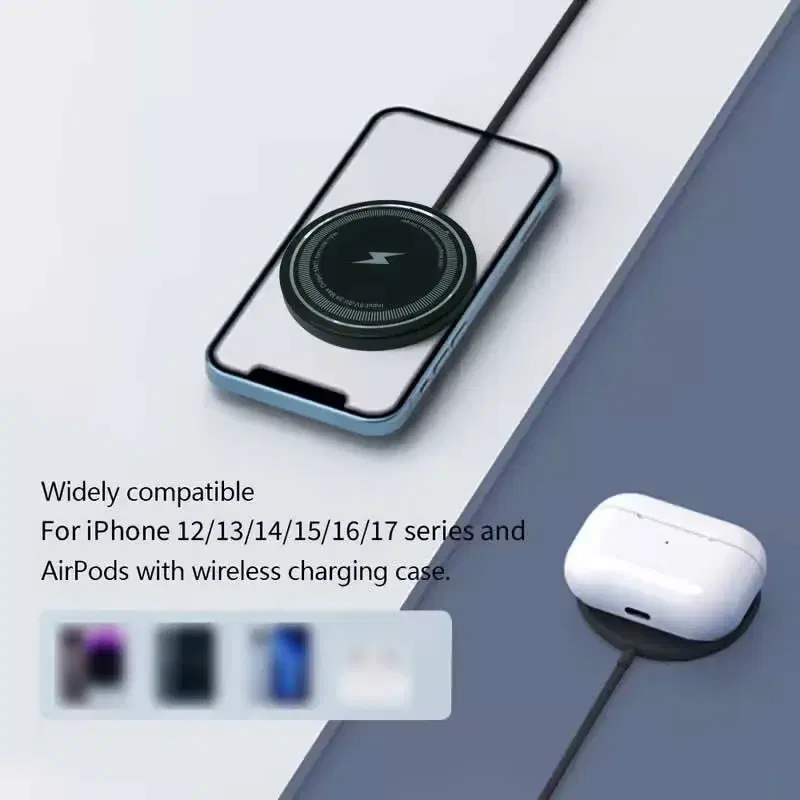 Cargador Inalambrico Magnetico 15w Para Iphone Cable Usb-c